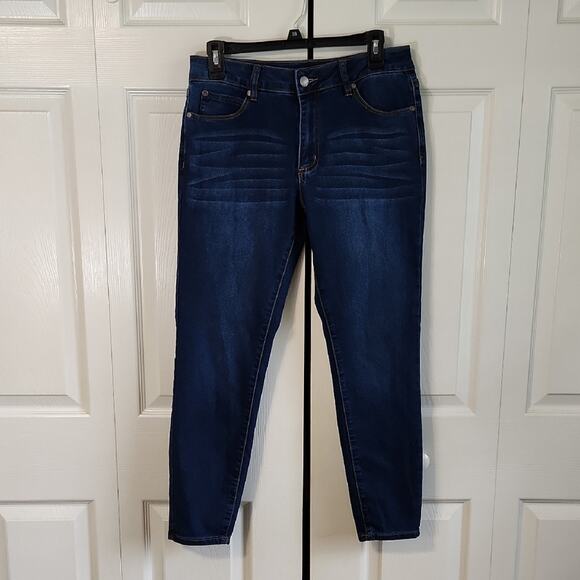 Tahari Womens Dark Wash Jeans Size 8/29 5 Pockets Stretch Zip Button Casual - Picture 1 of 10
